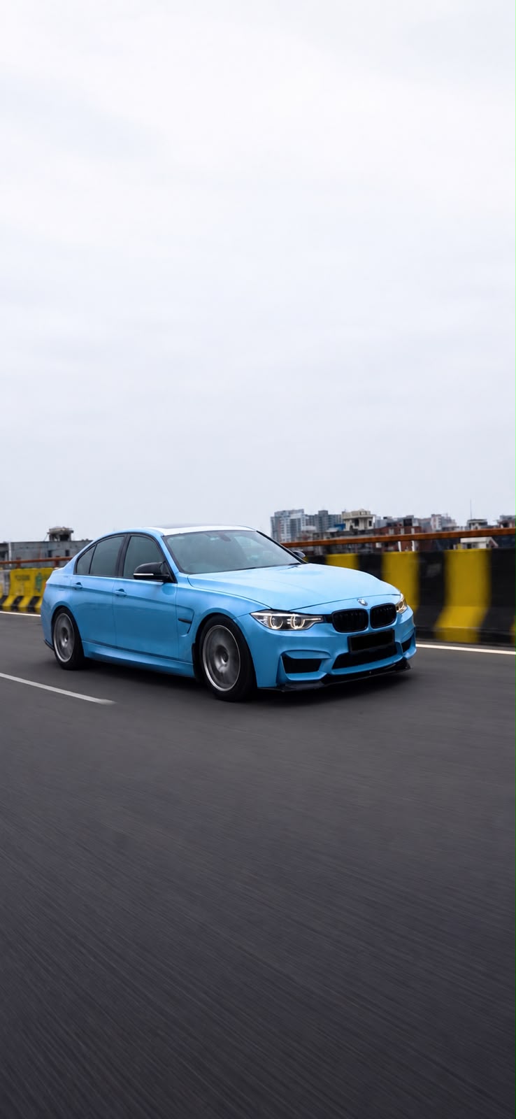 BMW M3 finished in satin baby blue coloured PPF