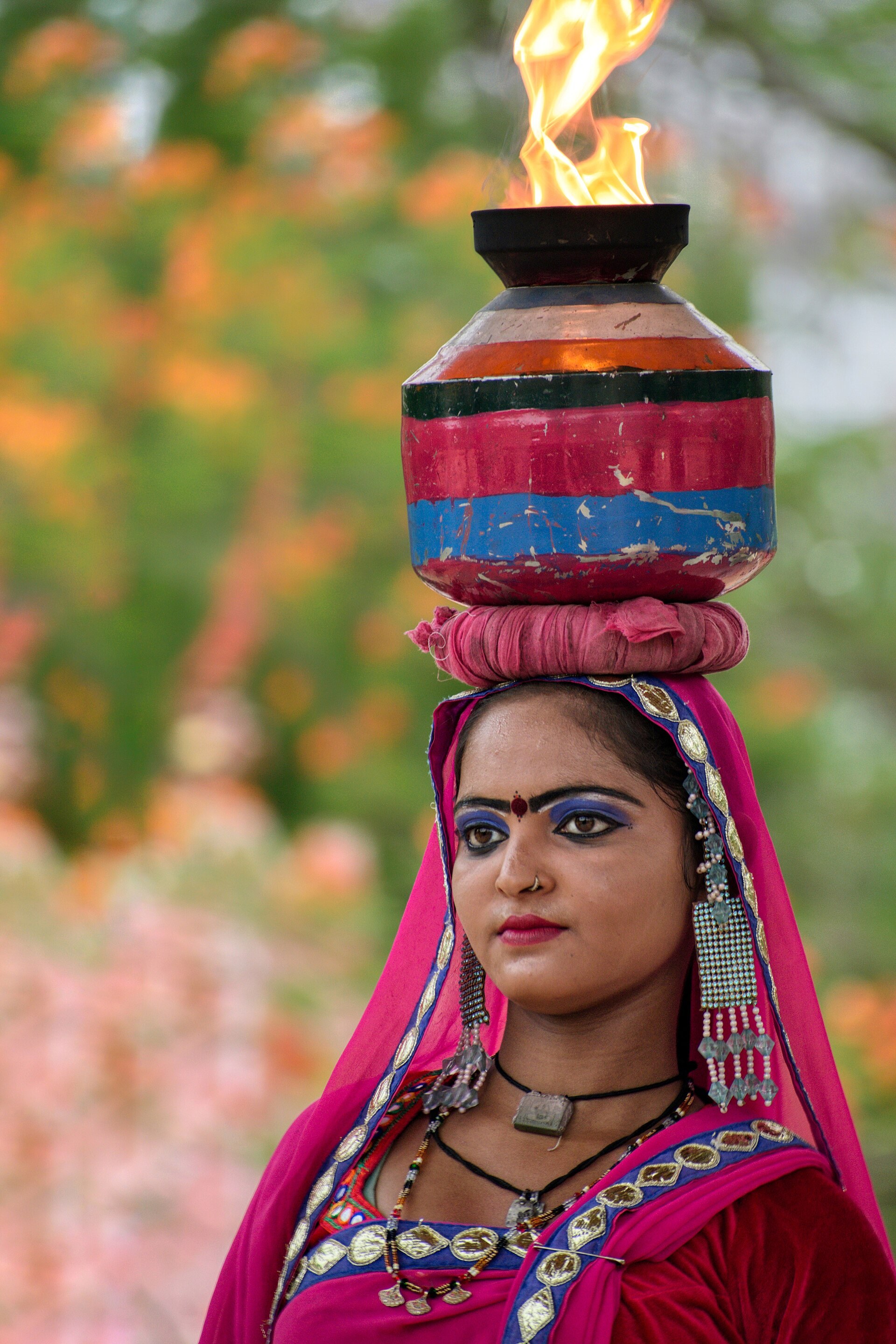 Rajasthani fire-pot folk dancer