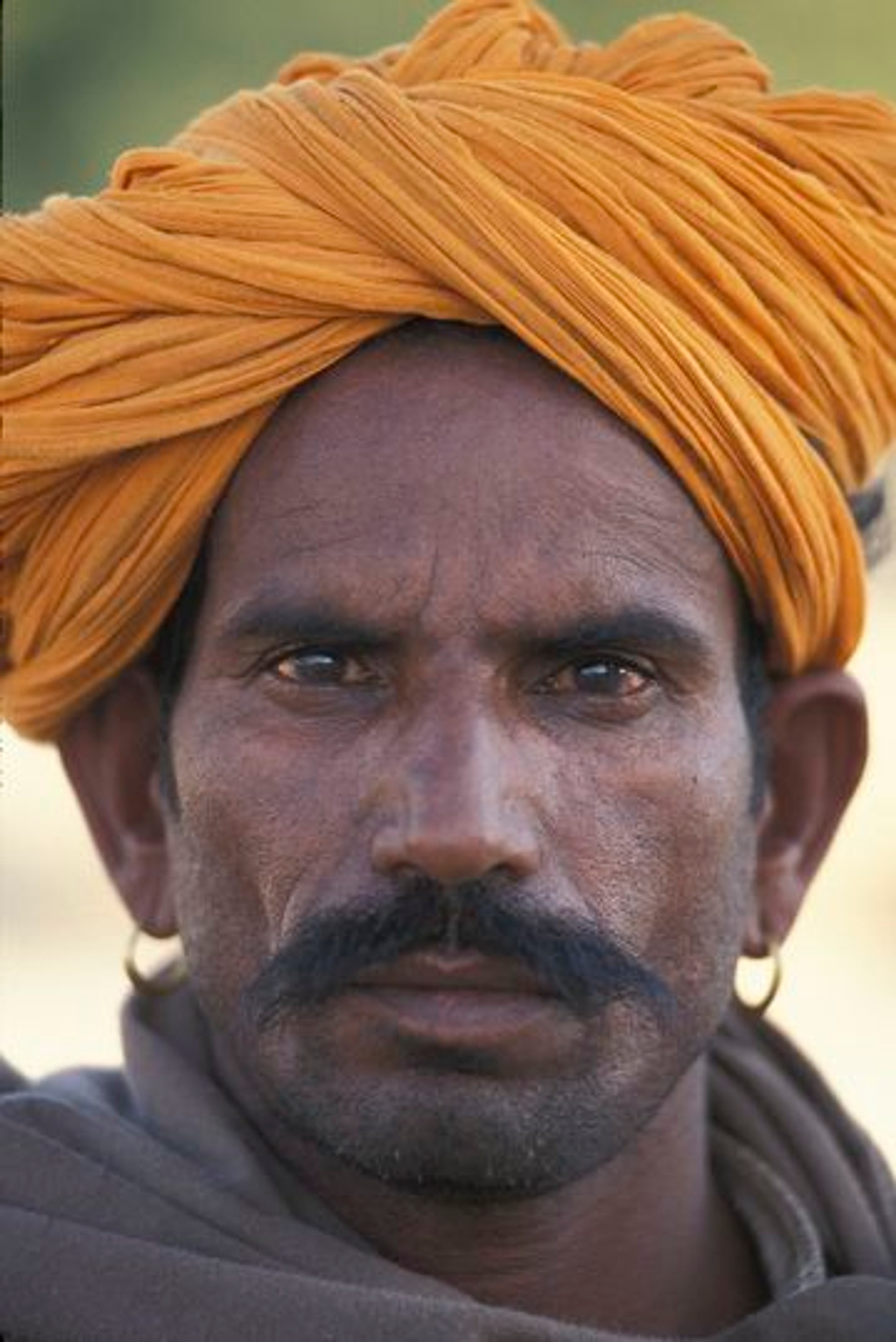 Portrait of a Rajasthani craftsman in traditional turban